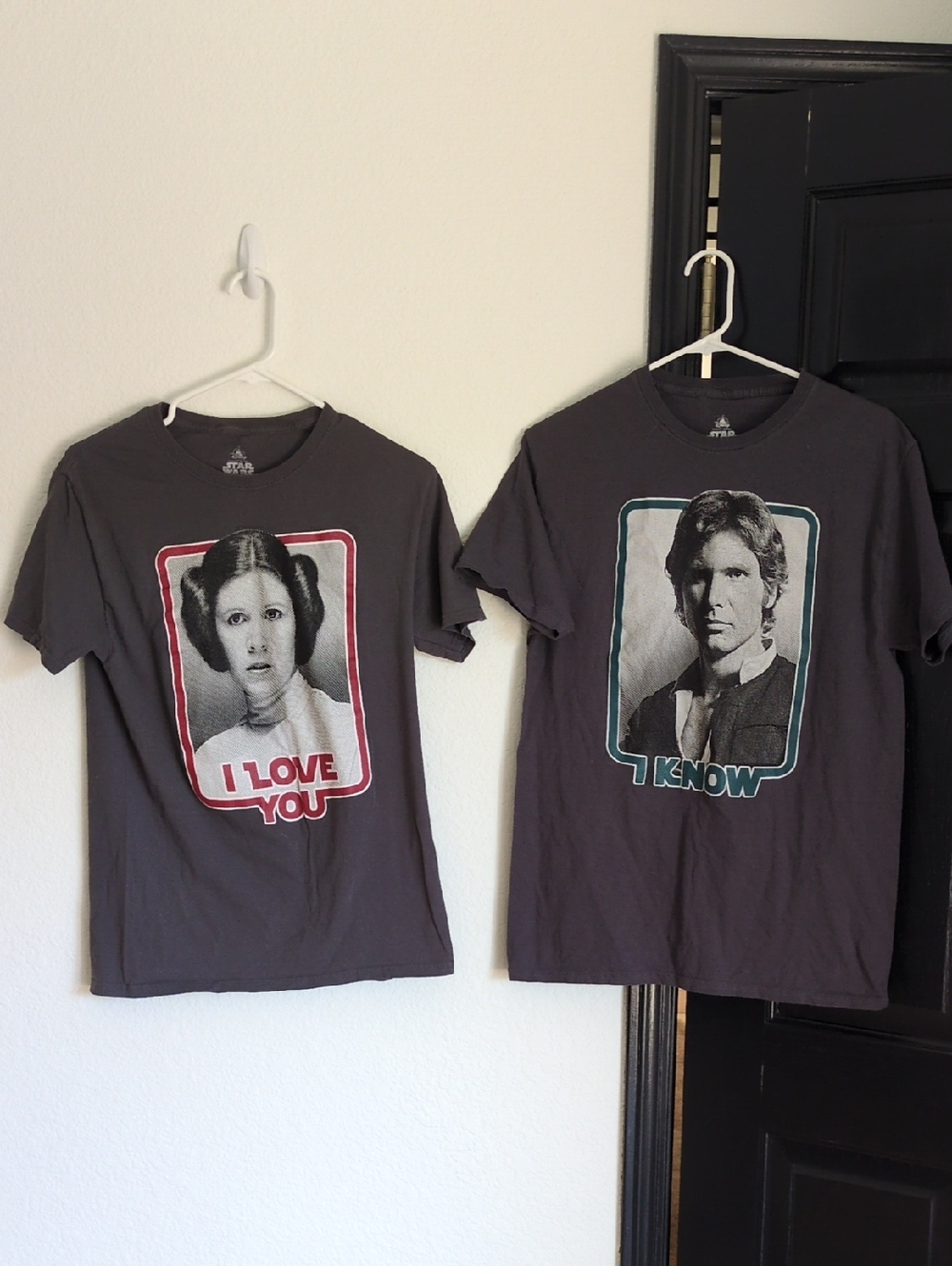 Official Disney Star Wars Leia & Han Graphic Tee Duo